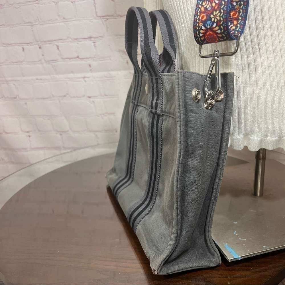 HERMÈS Fourre Tout PM. Mini Canvas tote with snap closures. “Distressed”… - Picture 13 of 16